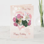 Wife Birthday card Roses Lilies Heart<br><div class="desc">Birthday card for Wife - Roses and Lilies inside a pink Heart. Fully customizable card. You can change font,  color,  size and put your own text</div>