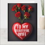 WIFE BIRTHDAY ROSES ROMANTIC GREETING CARD<br><div class="desc">ROMANTIC ROSES AND HEART WIFE BIRTHDAY CARD</div>