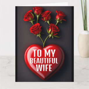 WIFE BIRTHDAY ROSES ROMANTIC GREETING CARD