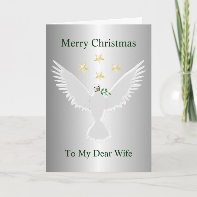 Wife Christmas Card Dove Of Peace (Front)