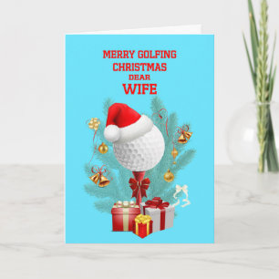 Wife Christmas Golfball Holiday Card