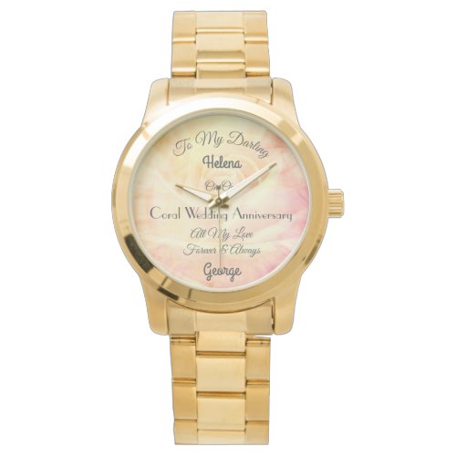 Wife Coral Wedding Anniversary Watch