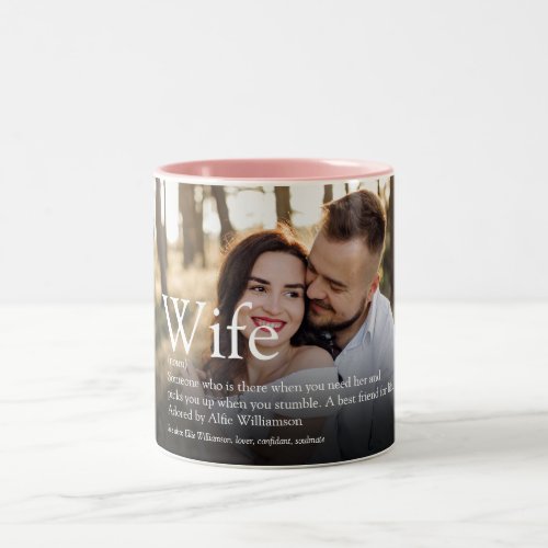 Wife Definition Modern Fun Photo Two_Tone Coffee Mug