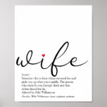 Wife Definition Red Love Heart Elegant Script Poster<br><div class="desc">Personalise for your special wife to create a unique gift for birthdays,  anniversaries,  weddings,  Christmas or any day you want to show how much she means to you. A perfect way to show her how amazing she is every day. Designed by Thisisnotme©</div>