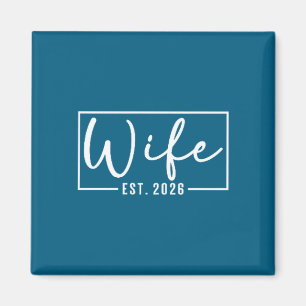 Wife est 2026 just married couple wedding honeymoo magnet