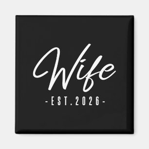 Wife est 2026 married honeymoon bride mrs. wedding magnet