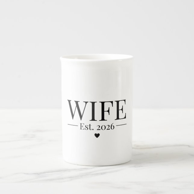 Wife Established 2026 Bone China Mug (Front)