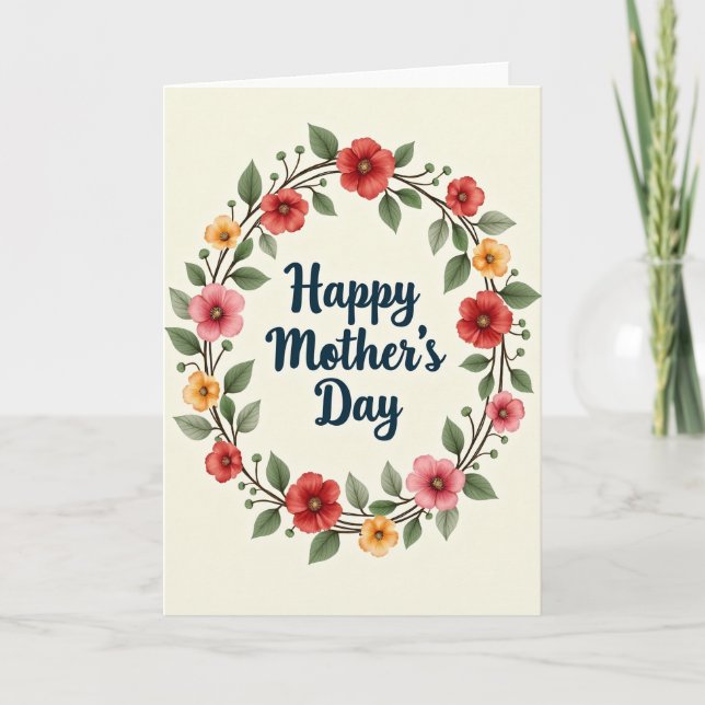 Wife Floral Love Message Card (Front)