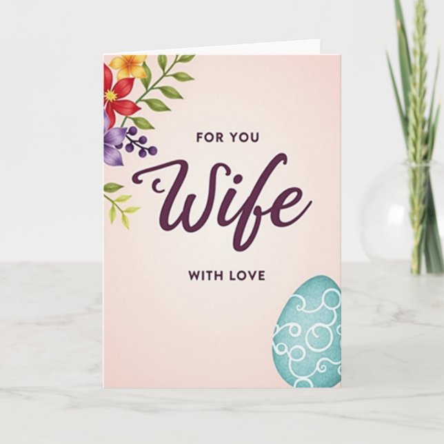 Wife Floral Watercolor Card (Front)