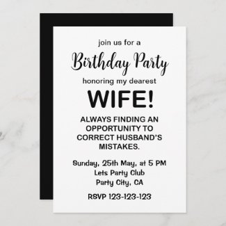 Wife Funny Typography Wife Birthday