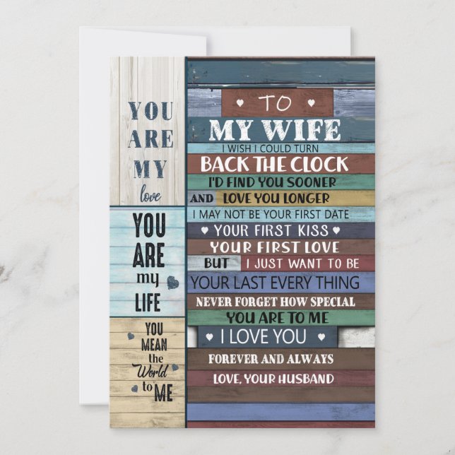 Wife Gift | Letter To My Wife Love From Husband Holiday Card (Front)