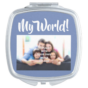 Wife Gift "My World" - Family Photo on a Makeup Mirror