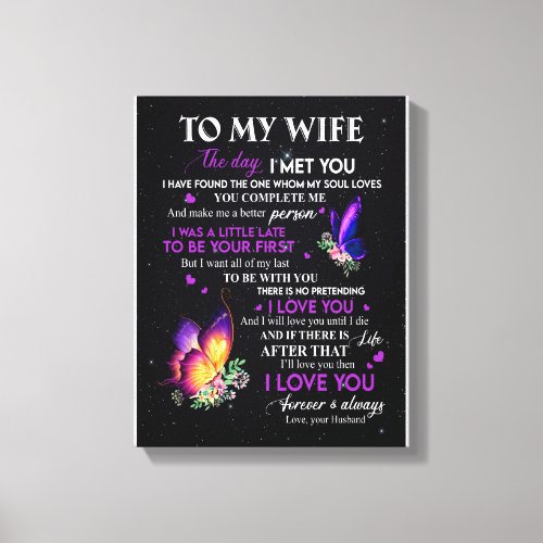 Wife Gifts  Letter To My Wife From Husband Canvas Print