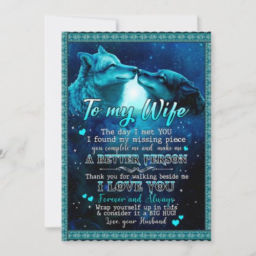 Wife Gifts  Letter To My Wife I Love You Forever Holiday Card