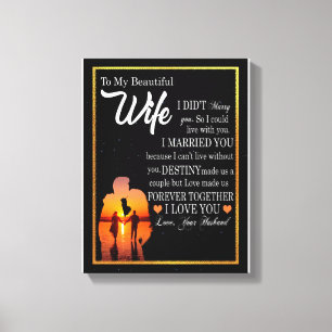 Wife Gifts Letter To My Wife Love From Husband Canvas Print