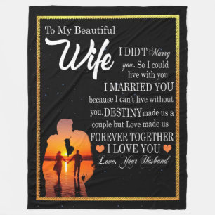 Wife Gifts   Letter To My Wife Love From Husband Fleece Blanket
