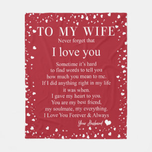 Wife Gifts   Letter To My Wife Love From Husband Fleece Blanket