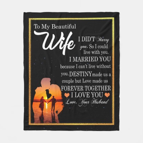 Wife Gifts  Letter To My Wife Love From Husband Fleece Blanket