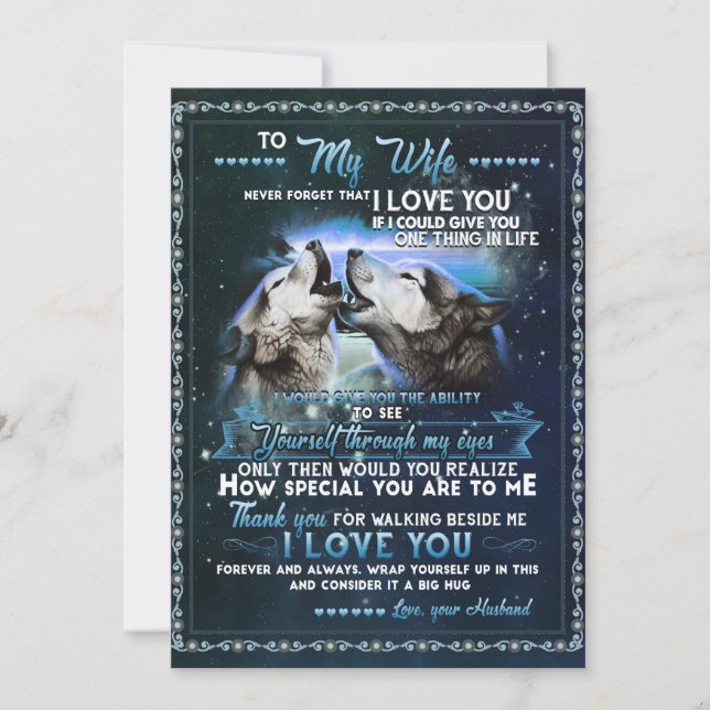 Wife Gifts | Letter To My Wife Love From Husband Holiday Card (Front)
