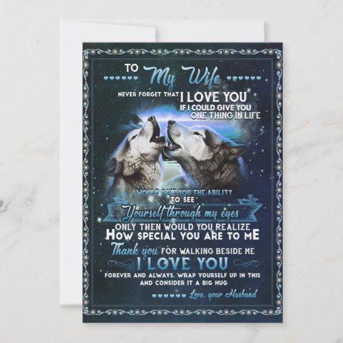 Wife Gifts  Letter To My Wife Love From Husband Holiday Card