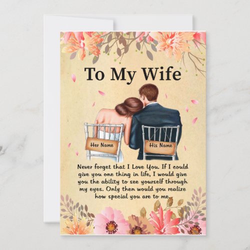 Wife Gifts  Letter To My Wife Love From Husband Invitation