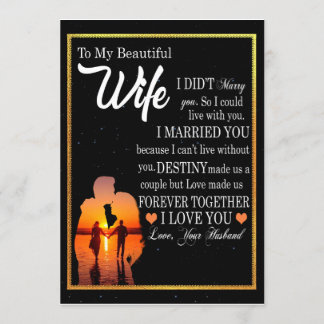 Wife Gifts | Letter To My Wife Love From Husband Invitation