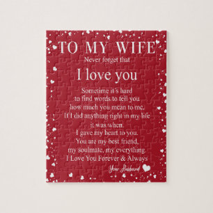 Wife Gifts Letter To My Wife Love From Husband Jigsaw Puzzle