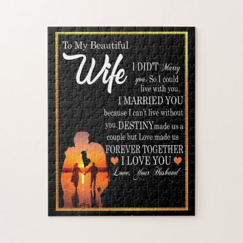 Wife Gifts  Letter To My Wife Love From Husband Jigsaw Puzzle