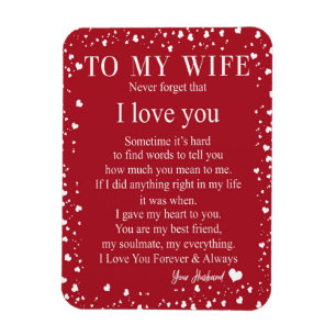 Wife Gifts   Letter To My Wife Love From Husband Magnet