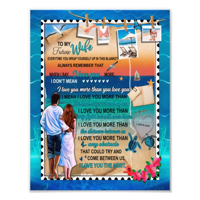 Wife Gifts | Letter To My Wife Love From Husband Photo Print (Front)