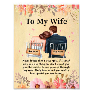 Wife Gifts Letter To My Wife Love From Husband Photo Print