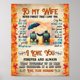 Wife Gifts Letter To My Wife Love From Husband Poster