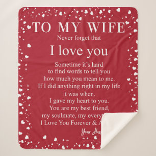 Wife Gifts   Letter To My Wife Love From Husband Sherpa Blanket