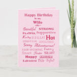 Wife Happy Birthday Words of Praise Card<br><div class="desc">Words can't express how wonderful a wife is,  but this card full of praise and love is a good head start. Thanks for visiting "It's a Beautiful World!"</div>