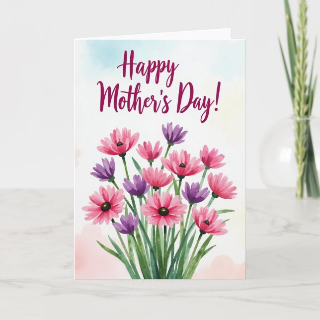 Wife Happy Day Floral Card (Front)