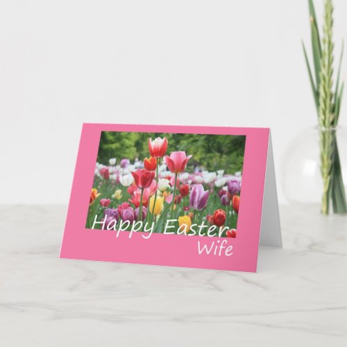 Wife Happy Easter Tulip card