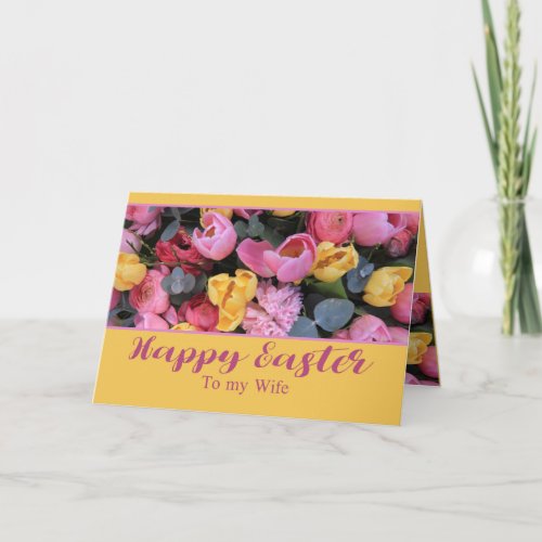 Wife Happy Easter Tulips Holiday Card