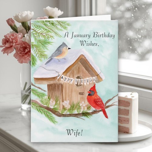 Wife Happy January Birthday Birds