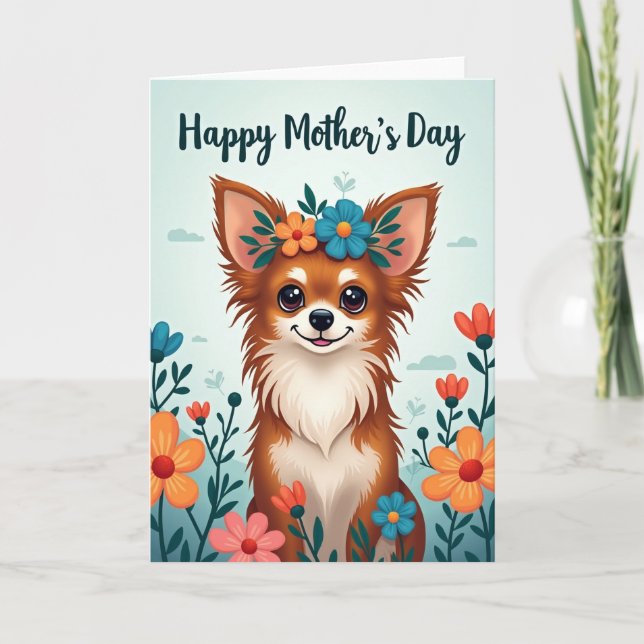 Wife Happy Mothers Day Dog Art Card (Front)