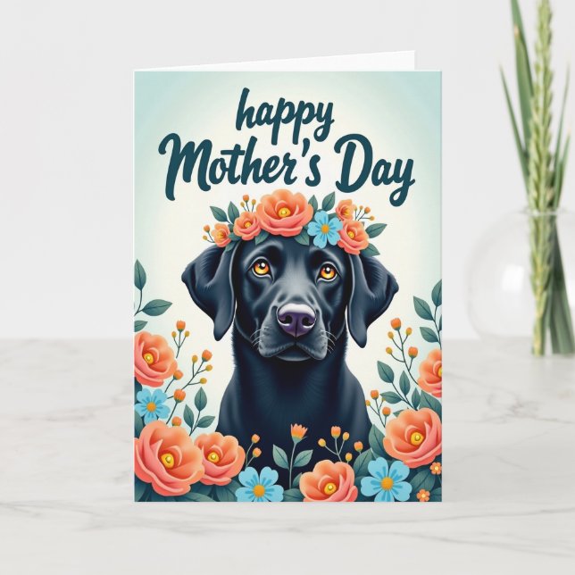 Wife Happy Mothers Day Dog Card (Front)