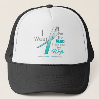 Wife - Hero in My Life - Cervical Cancer Trucker Hat