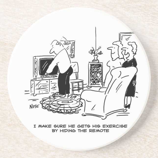 Wife Hides the TV Remote Control Coaster (Front)