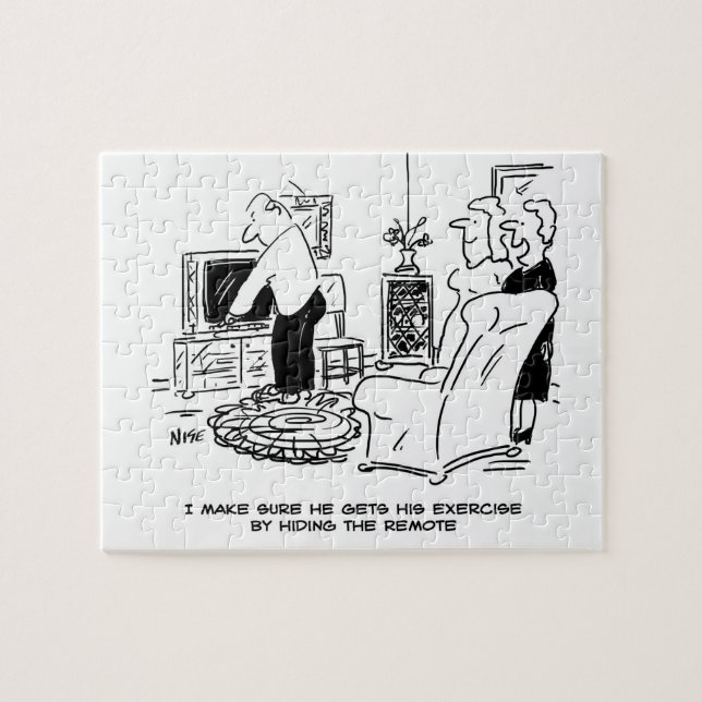 Wife Hides the TV Remote Control Jigsaw Puzzle (Horizontal)