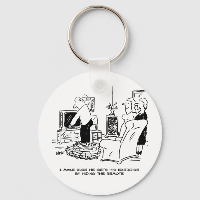 Wife Hides the TV Remote Control Keychain (Front)