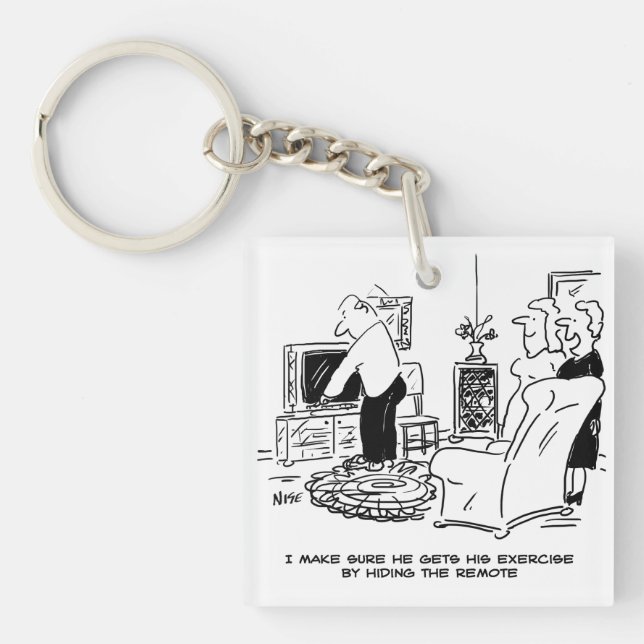 Wife Hides the TV Remote Control Keychain (Front)