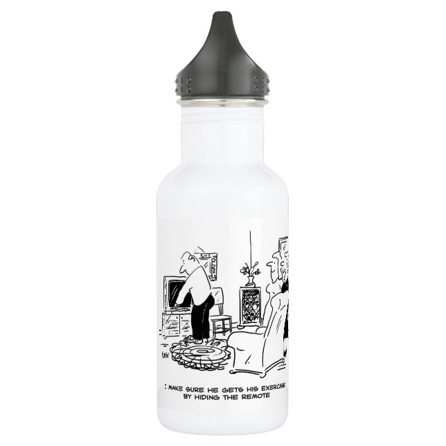 Wife Hides the TV Remote Control Stainless Steel W Stainless Steel Water Bottle (Left)