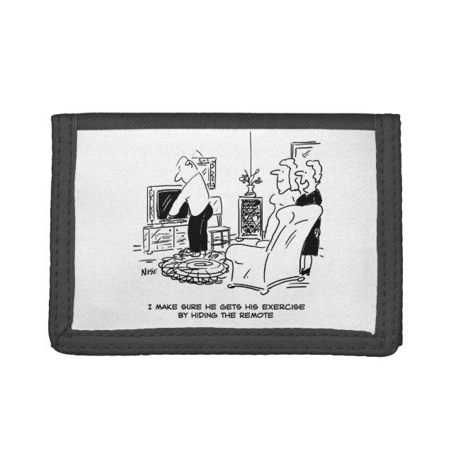 Wife Hides the TV Remote Control Trifold Wallet (Front)