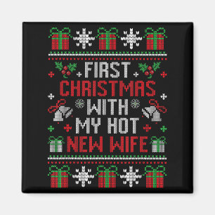 Wife Husband First Christmas Just Married Christma Magnet