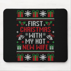 Wife Husband First Christmas Just Married Christma Mouse Pad