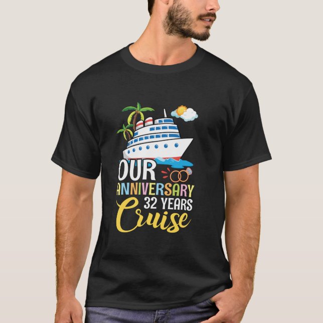 Wife Husband Wedding Married Our Anniversary 32 Ye T-Shirt (Front)